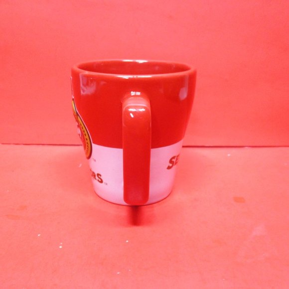 NHL Ottawa SENATORS Hockey Sport Red & White Embossed Coffee Tea Mug - Picture 4 of 6